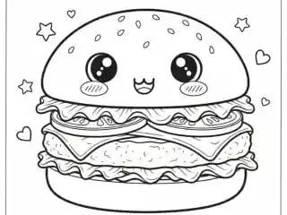 Burger Coloring Pages 19 featured image