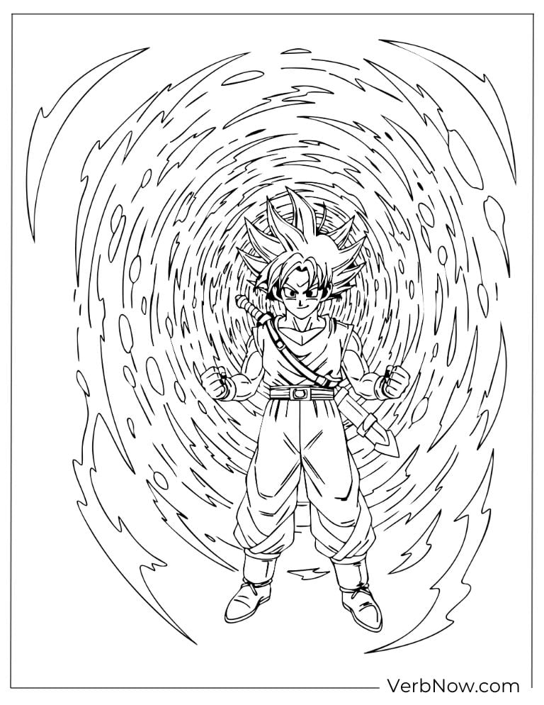 Goku unleashing an incredible energy vortex