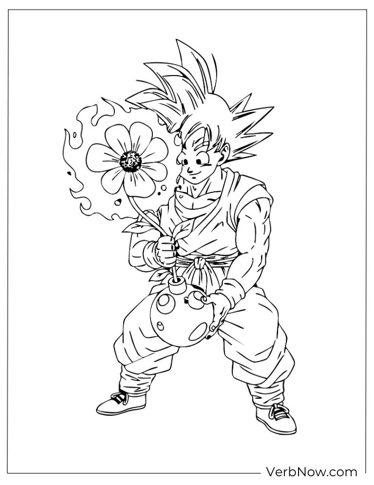Goku charging a fiery energy blast