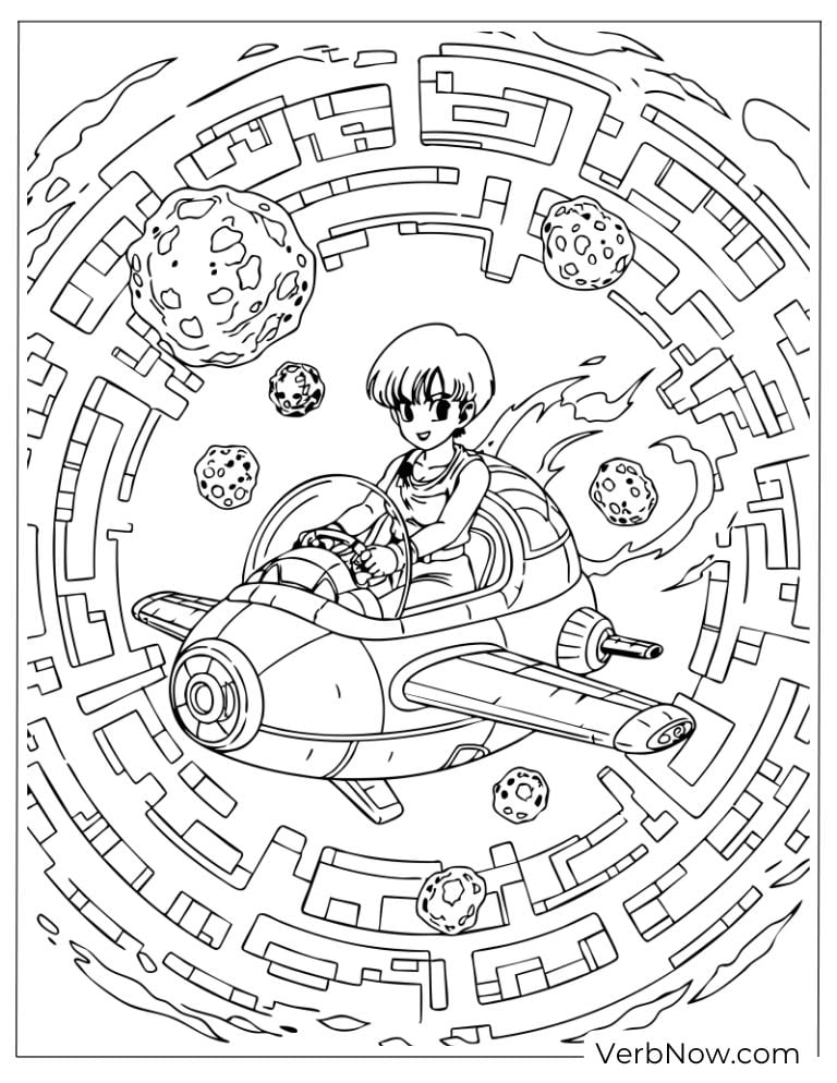 Trunks flying through a futuristic space maze