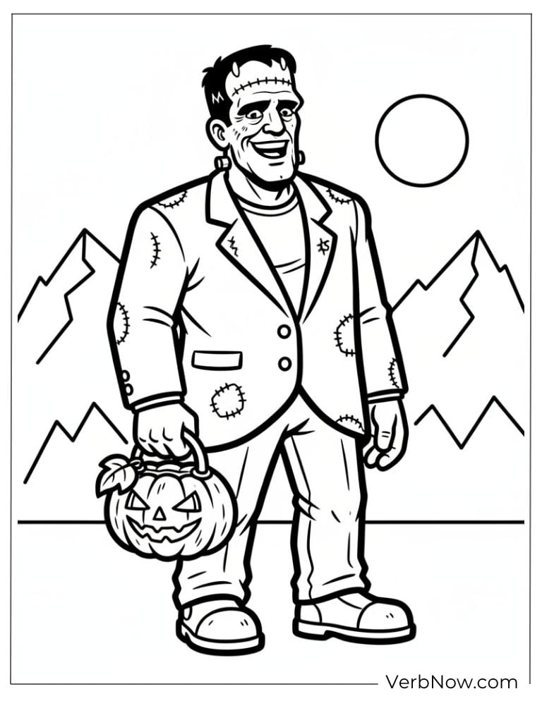 Frankenstein Monster Halloween Coloring Sheet