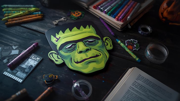 Frankenstein Mask and Halloween Craft Supplies
