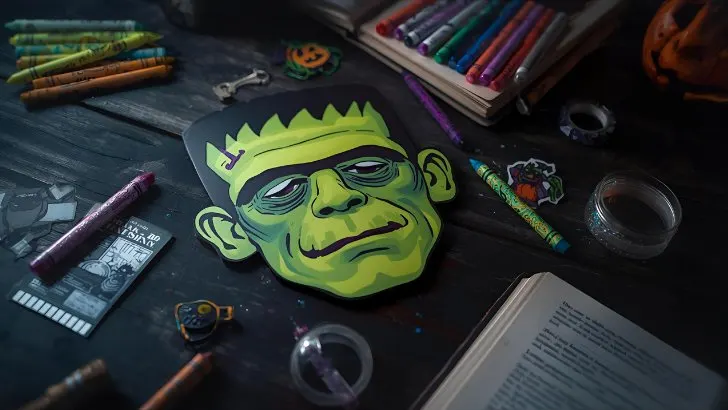 Frankenstein Mask and Halloween Craft Supplies