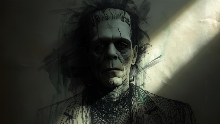 Frankensteins Monster Dark Stylized Portrait