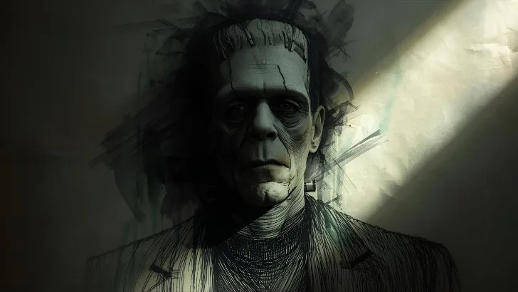Frankensteins Monster Dark Stylized Portrait