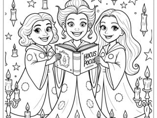 Hocus Pocus Coloring Pages 18 featured image