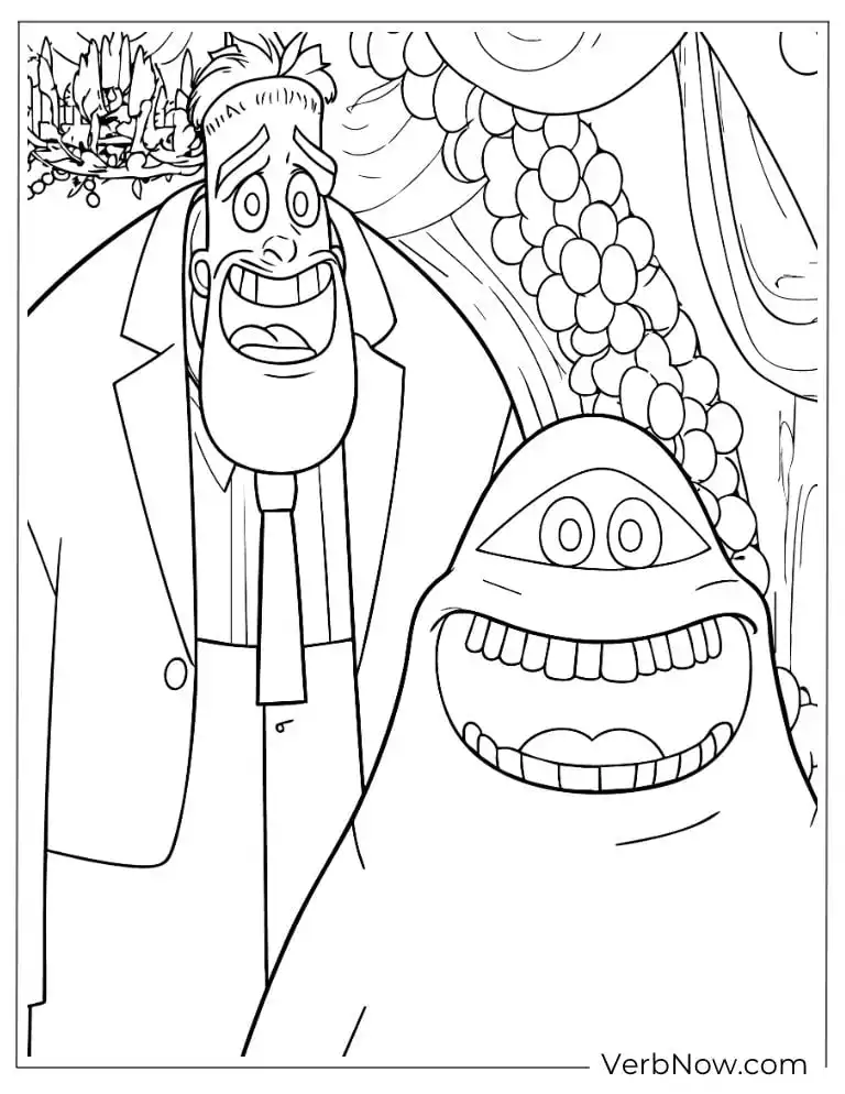 22 Free Hotel Transylvania Coloring Pages (Printable PDF) Frankenstein and Murray sharing a laugh