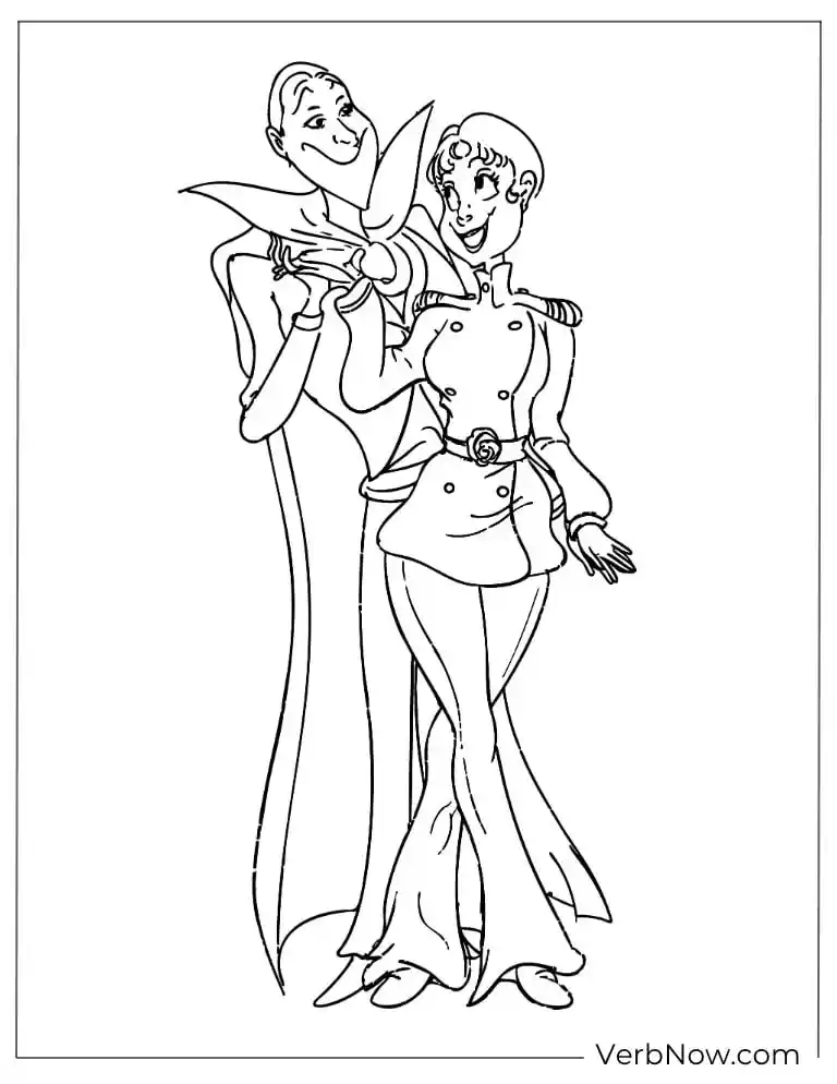 22 Free Hotel Transylvania Coloring Pages (Printable PDF) Dracula and Ericka dancing together happily