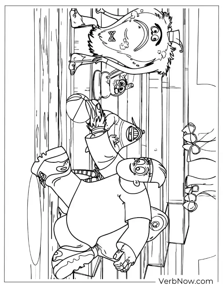 22 Free Hotel Transylvania Coloring Pages (Printable PDF) Monsters hanging upside down inside the hotel