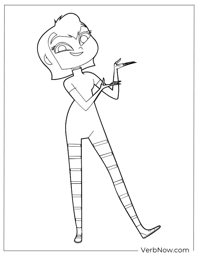 22 Free Hotel Transylvania Coloring Pages (Printable PDF) Mavis standing stylishly with her arms crossed
