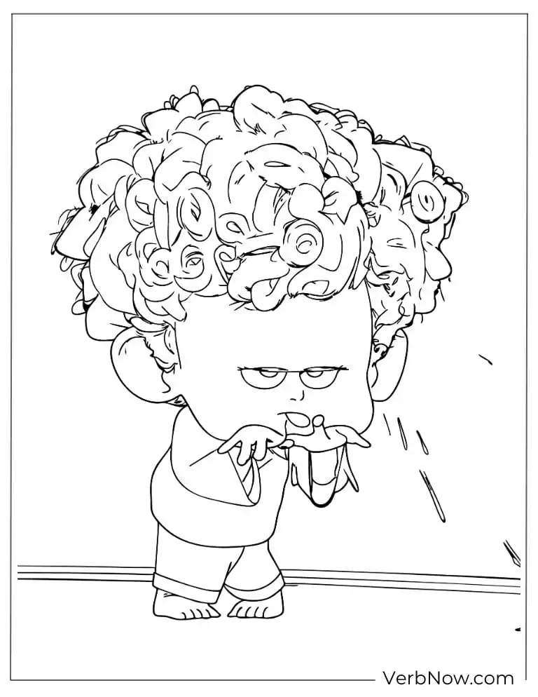 22 Free Hotel Transylvania Coloring Pages (Printable PDF) Dennis sneezing adorably with curly hair