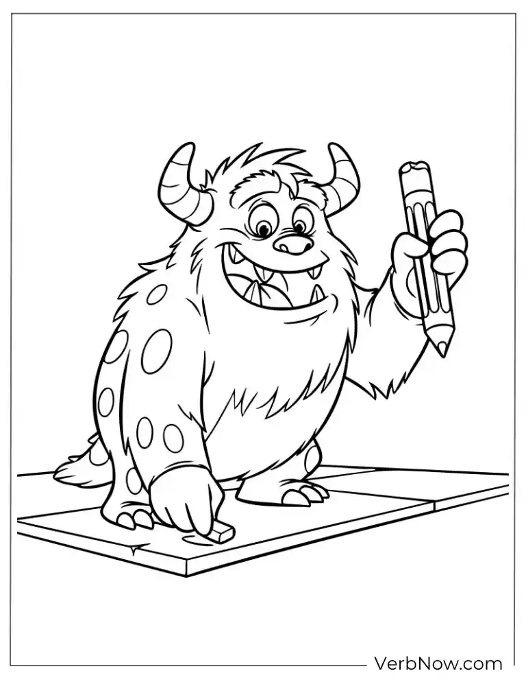 22 Free Monster Coloring Pages for Kids (100% Printable PDF) Creative monster drawing on the floor with a crayon