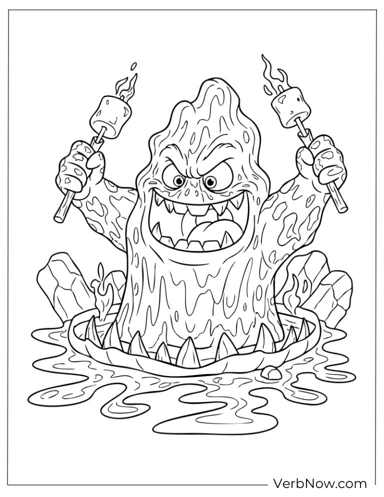 Silly monster popping out of muddy puddles