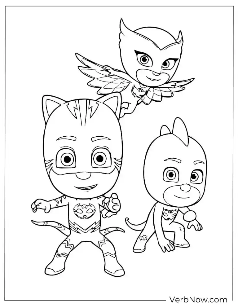 The three PJ Masks heroes standing ready for their next mission