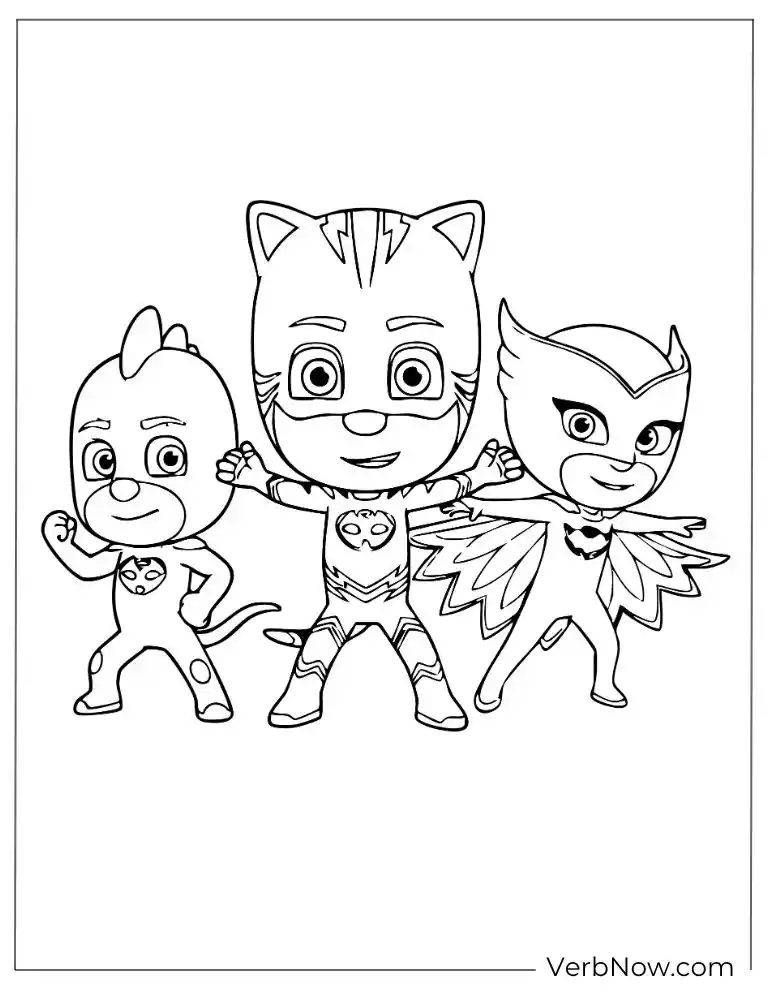 The PJ Masks team posing heroically together
