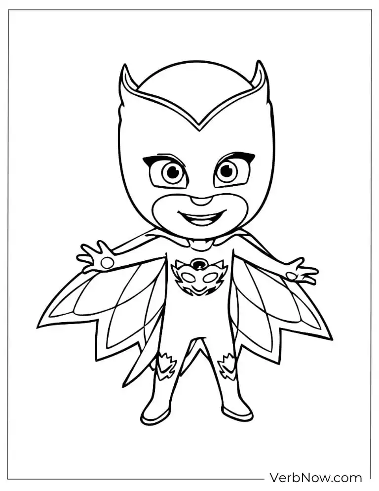 Owlette spreading her wings and smiling happily