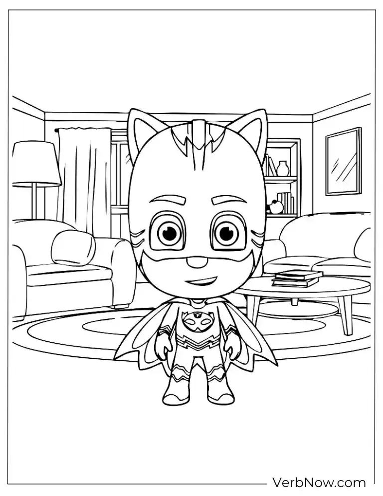 Catboy standing confidently in a cozy living room