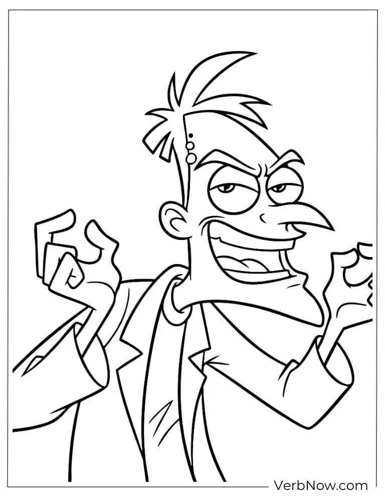 22 Free Phineas and Ferb Coloring Pages (100% Printable PDF) Dr. Doofenshmirtz plots his next evil plan