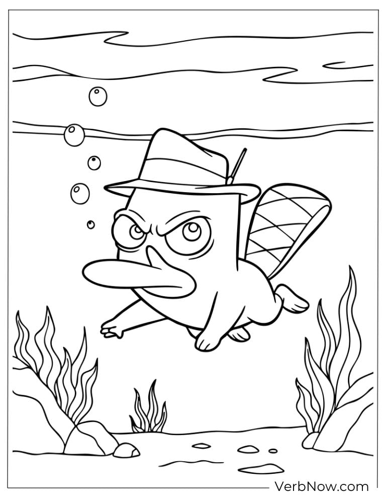 Perry the Platypus swims underwater on a secret mission