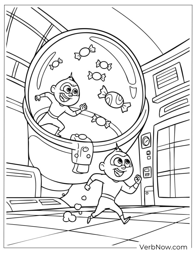 Two superhero brothers run inside a futuristic machine
