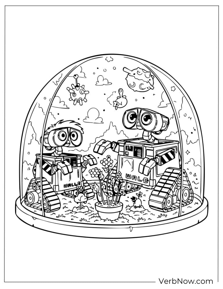WALL-E and EVE share a tender moment inside a snow globe