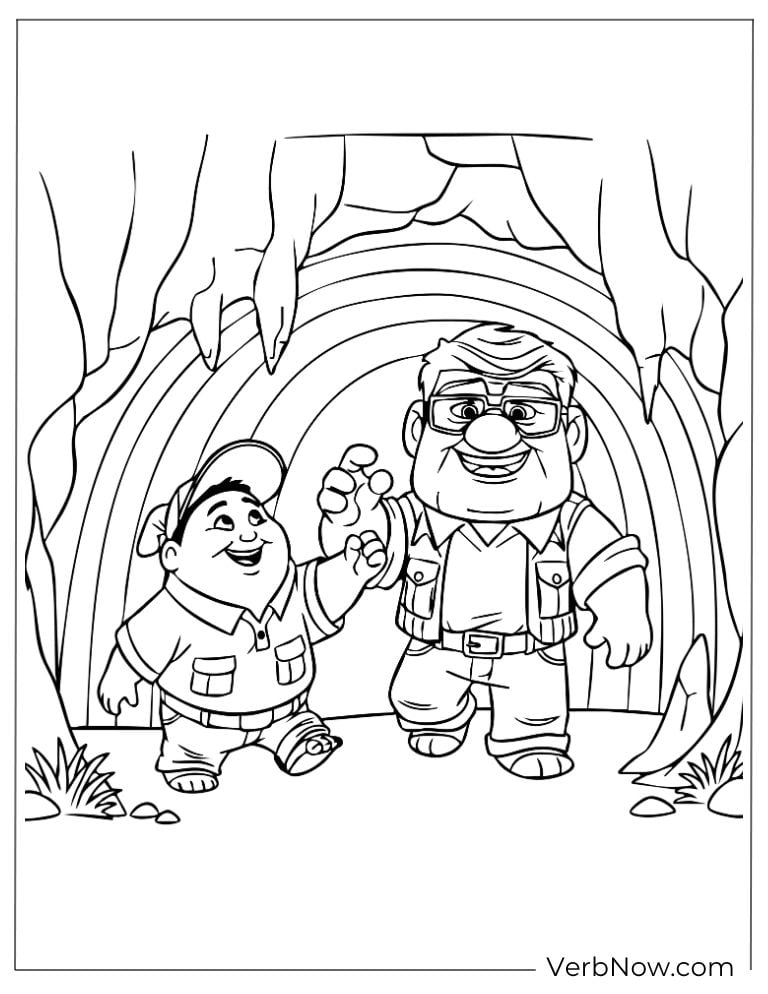Carl and Russell explore a mysterious cave