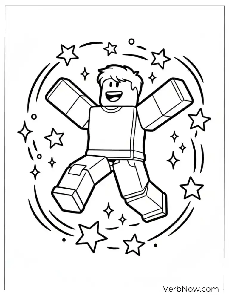 22 Roblox Coloring Pages For Kids (100% Printable PDF) Roblox Character Jumping Coloring Page