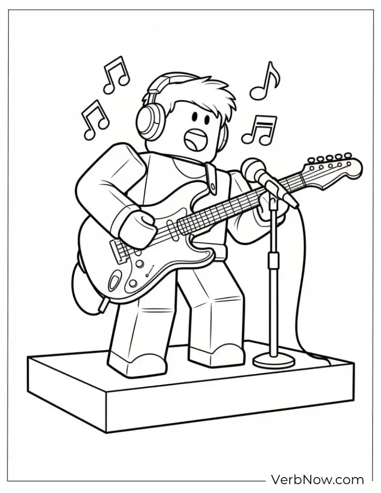 22 Roblox Coloring Pages For Kids (100% Printable PDF) Roblox Rock Star Guitarist Coloring Page