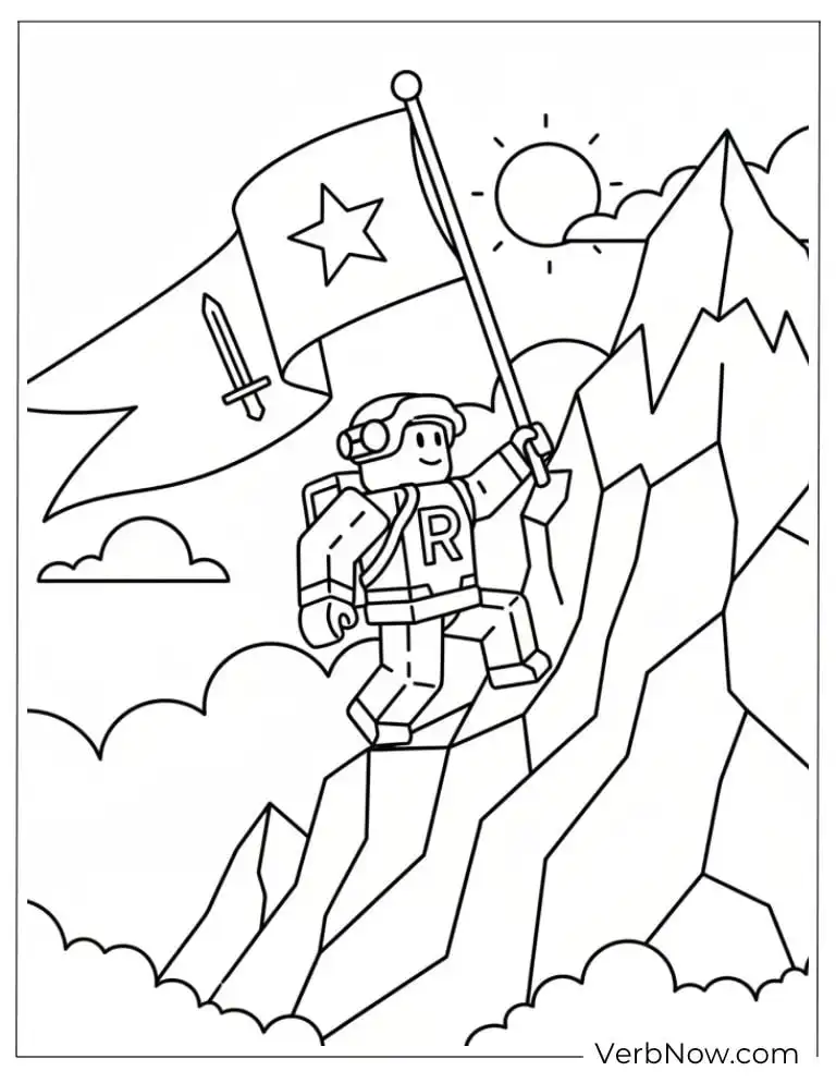 22 Roblox Coloring Pages For Kids (100% Printable PDF) Roblox Avatar Mountain Climber Coloring Page