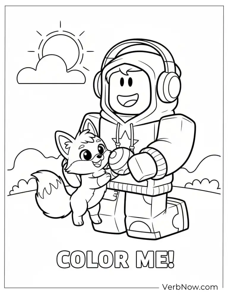 22 Roblox Coloring Pages For Kids (100% Printable PDF) Roblox Avatar & Cute Fox Coloring Page