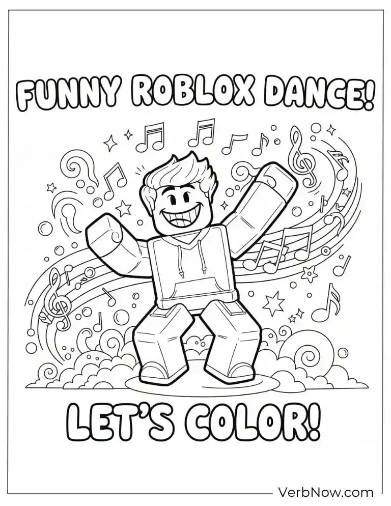 Funny Roblox Dance Coloring Page