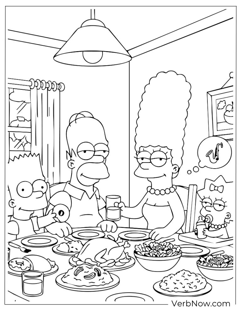 The Simpson family enjoying dinner together
