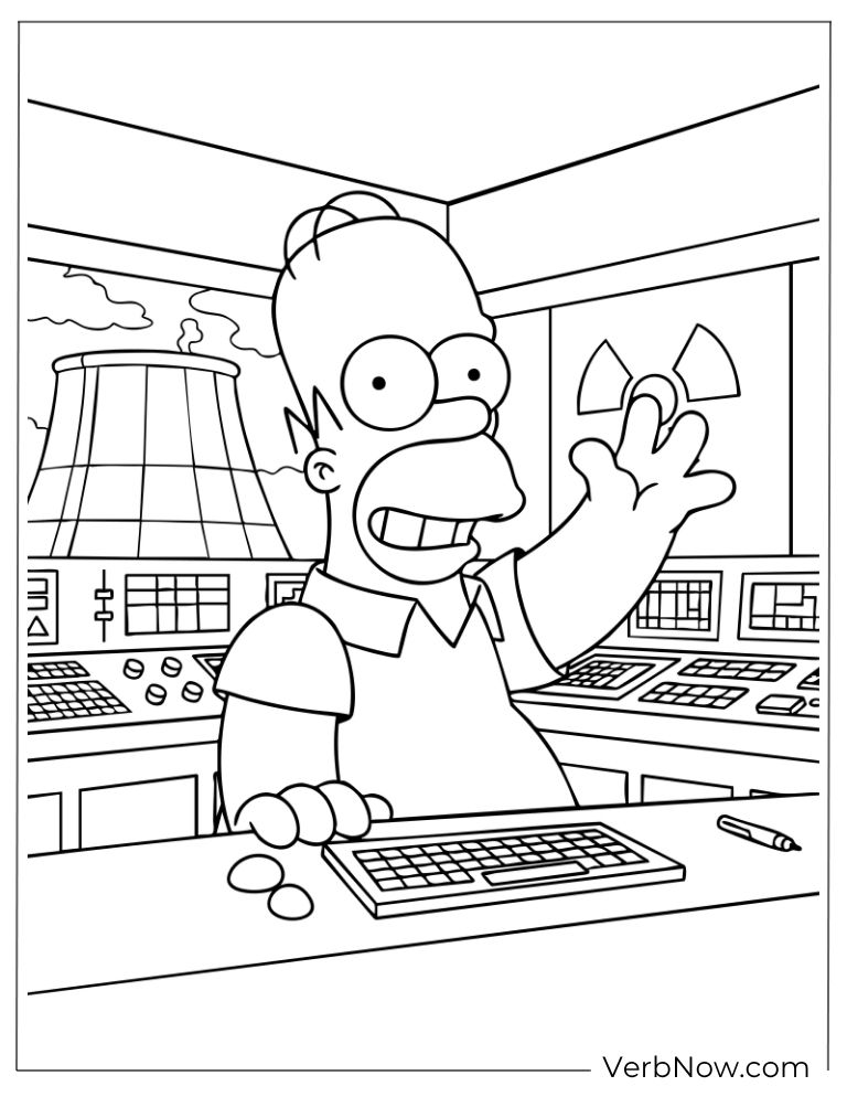 Homer working at the power plant control panel