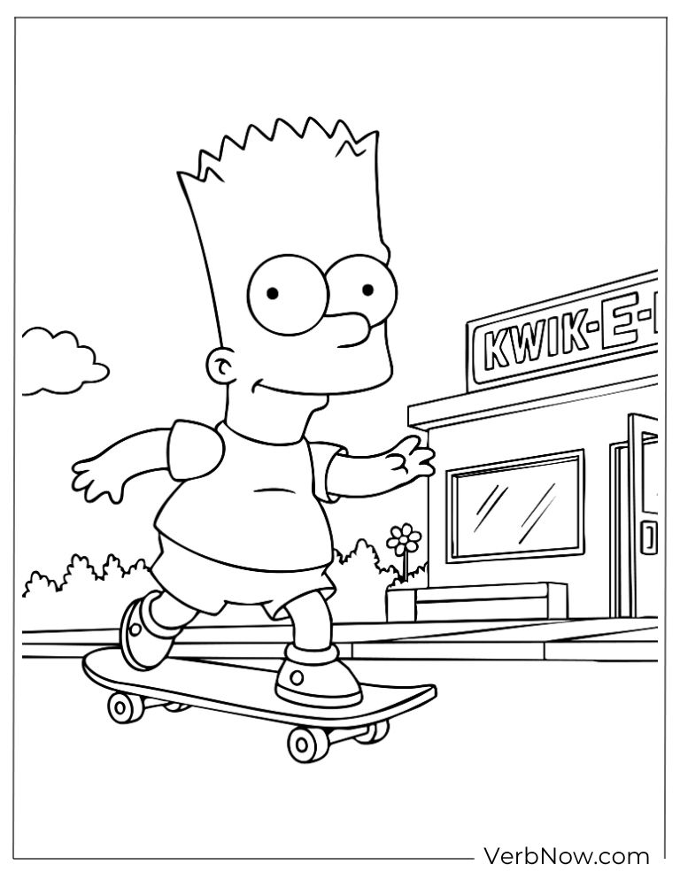 Bart skateboarding in front of the Kwik-E-Mart