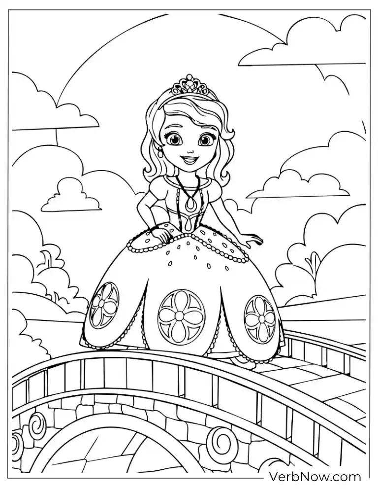 Sofia stands gracefully on a bridge over the river