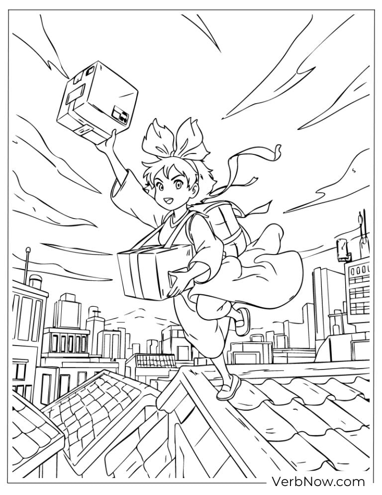 Kiki Flying with packages