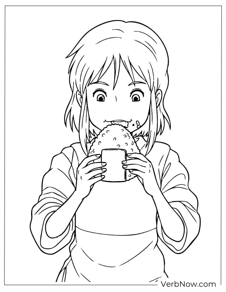 Chihiro enjoying her meal from Spirited Away