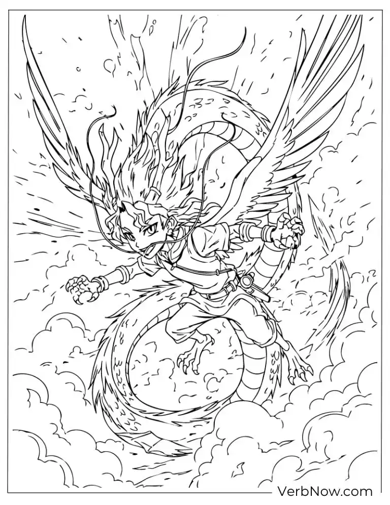 22 Free Studio Ghibli Coloring Pages (100% Printable PDF) Majestic Haku flying through the sky