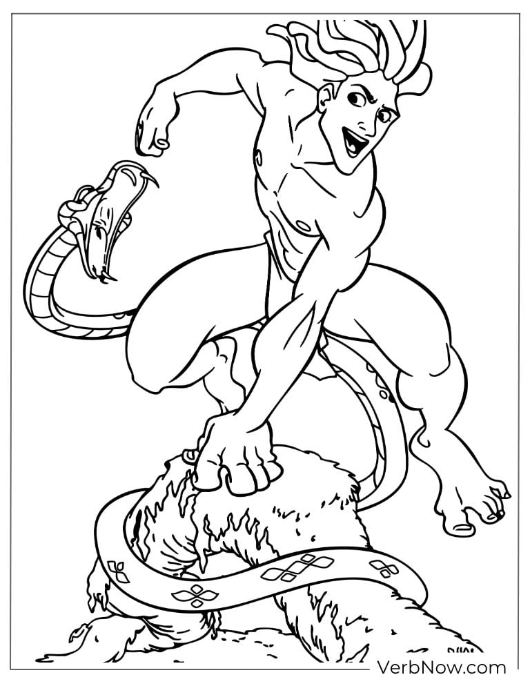 Tarzan leaping over rocks with a fierce crocodile below