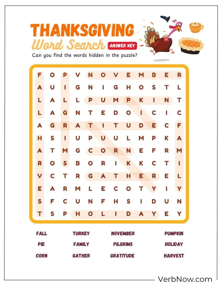 Free Thanksgiving Puzzles for Kids (100% Printable PDF) Thanksgiving word search filled with festive holiday words
