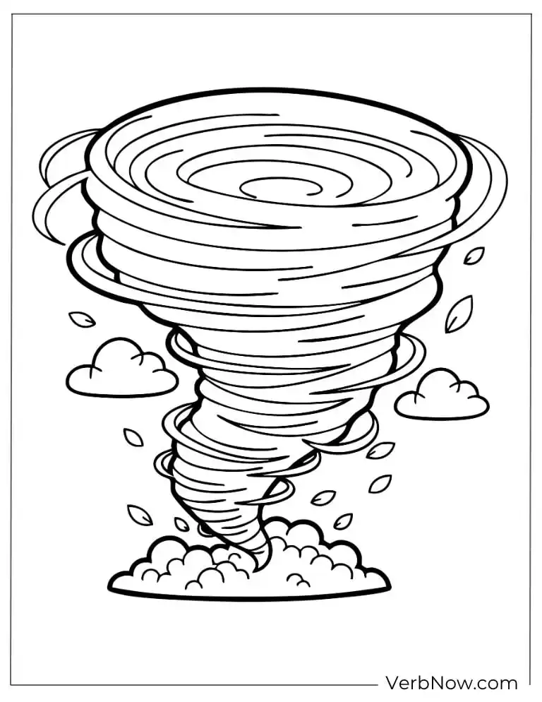 22 Free Tornado Coloring Pages for Stormy Day (100% PDF) Classic spinning tornado swirling across the open sky