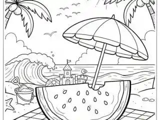 Watermelon Coloring Pages 22 featured image