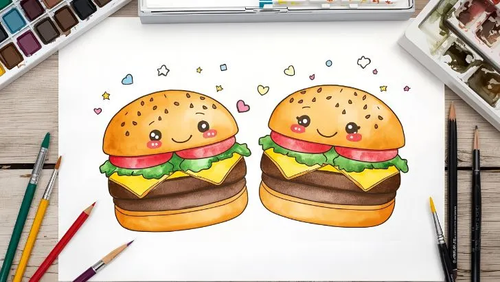 burger coloring sheets