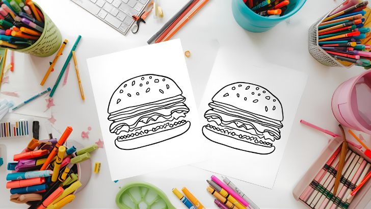 printable burger coloring pages