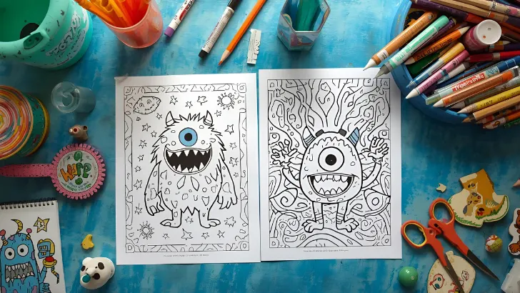 22 Free Monster Coloring Pages for Kids (100% Printable PDF) printable monster coloring pages