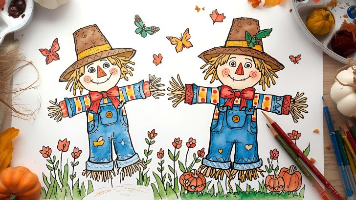 printable scarecrow coloring pages