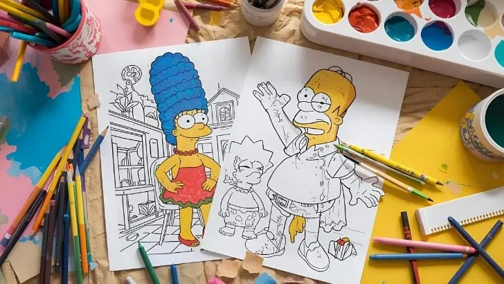 simpsons coloring sheets