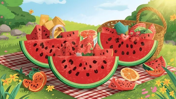 watermelon coloring sheets
