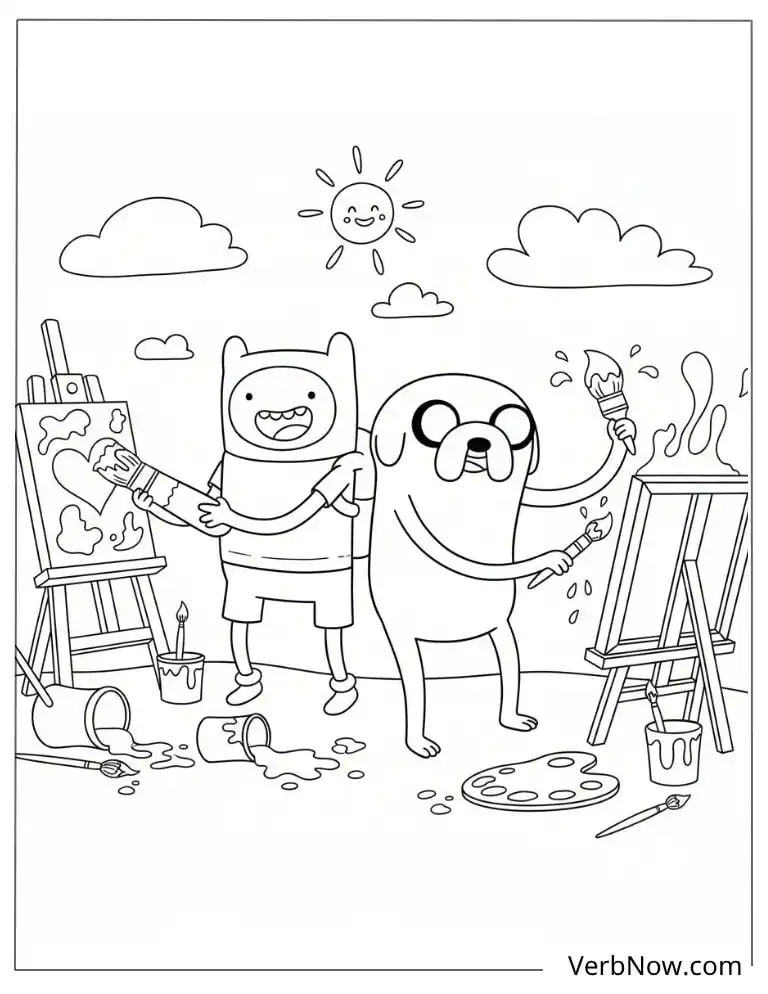 22 Free Adventure Time Coloring Pages (Printable PDF) Adventure Time Finn and Jake Painting Coloring Page