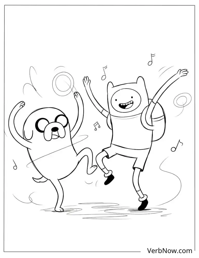 22 Free Adventure Time Coloring Pages (Printable PDF) Adventure Time Finn and Jake Dancing Coloring Page